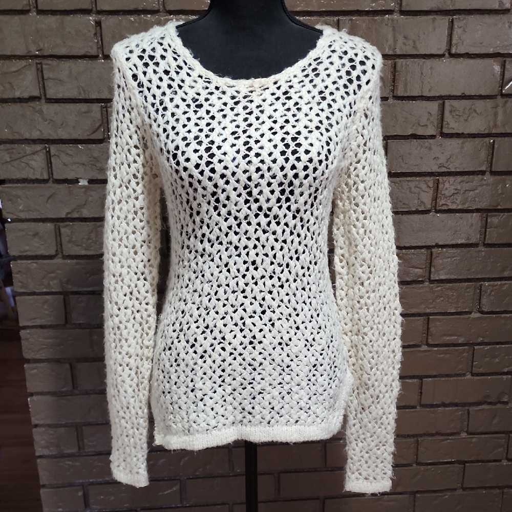 H&M Cream Open-Knit Sweater